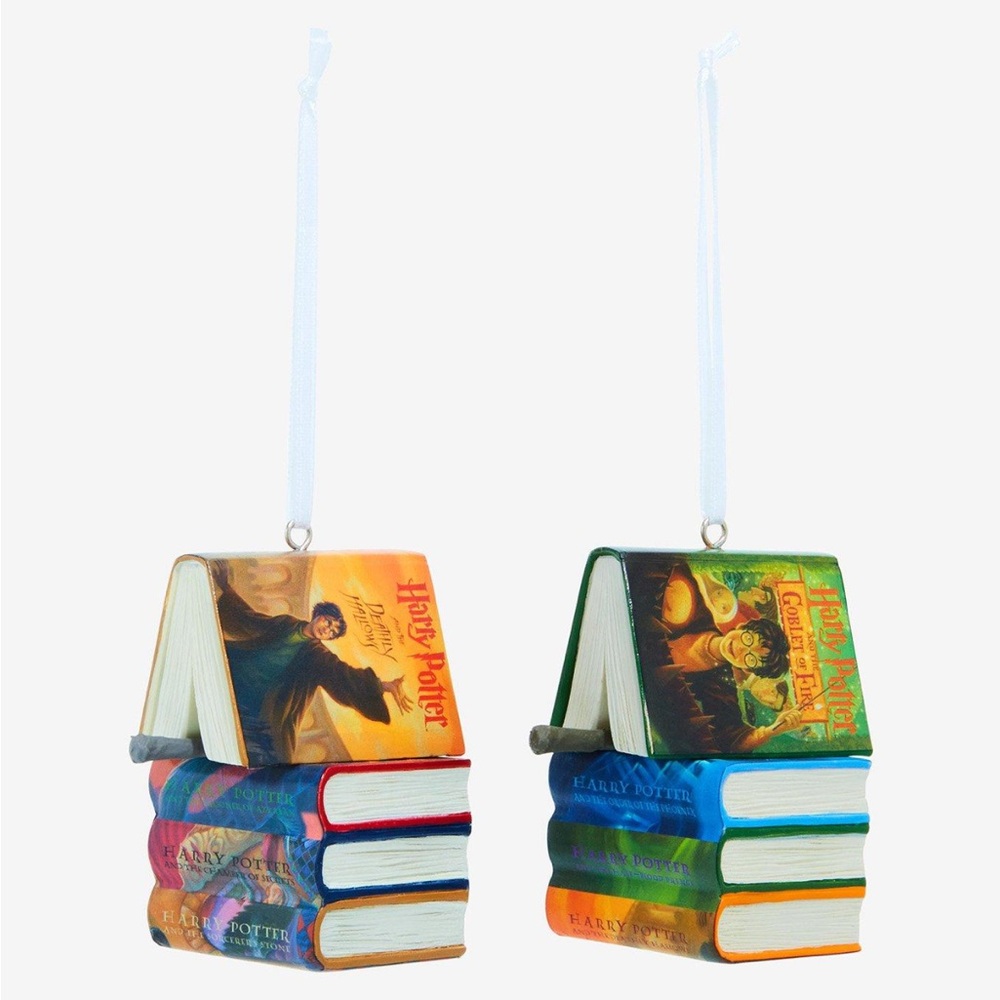 Harry Potter Hallmark‎ Stacked Books With Wand Ornament Set Hot Topic Christmas
